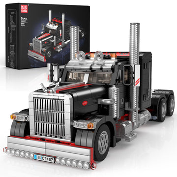 Mould King 10037 Semi Truck Building Set - 1797 PCS Collectible Vehicle Model & Trailer for Aldult/Teens/Enthusiasts - Construction Toy Gift