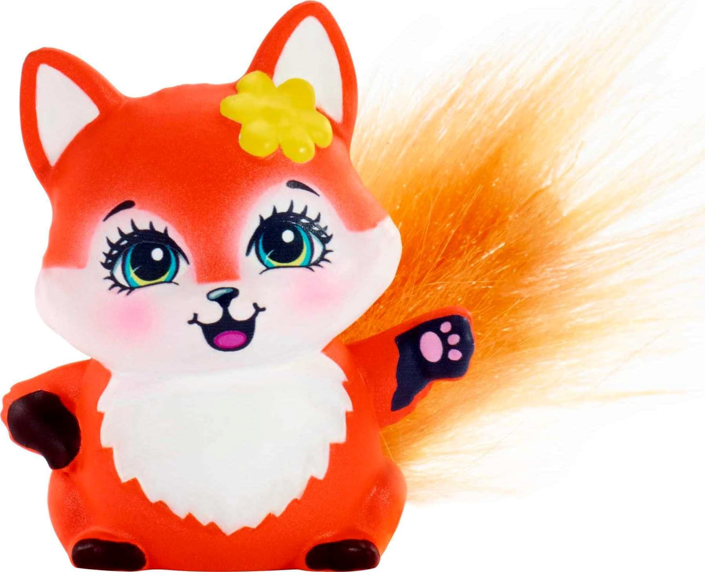 Mattel Enchantimals Felicity Fox Doll & Flick Figure, 6-inch small doll, with long brown hair, animal ears and furry tail, removable skirt and shoes