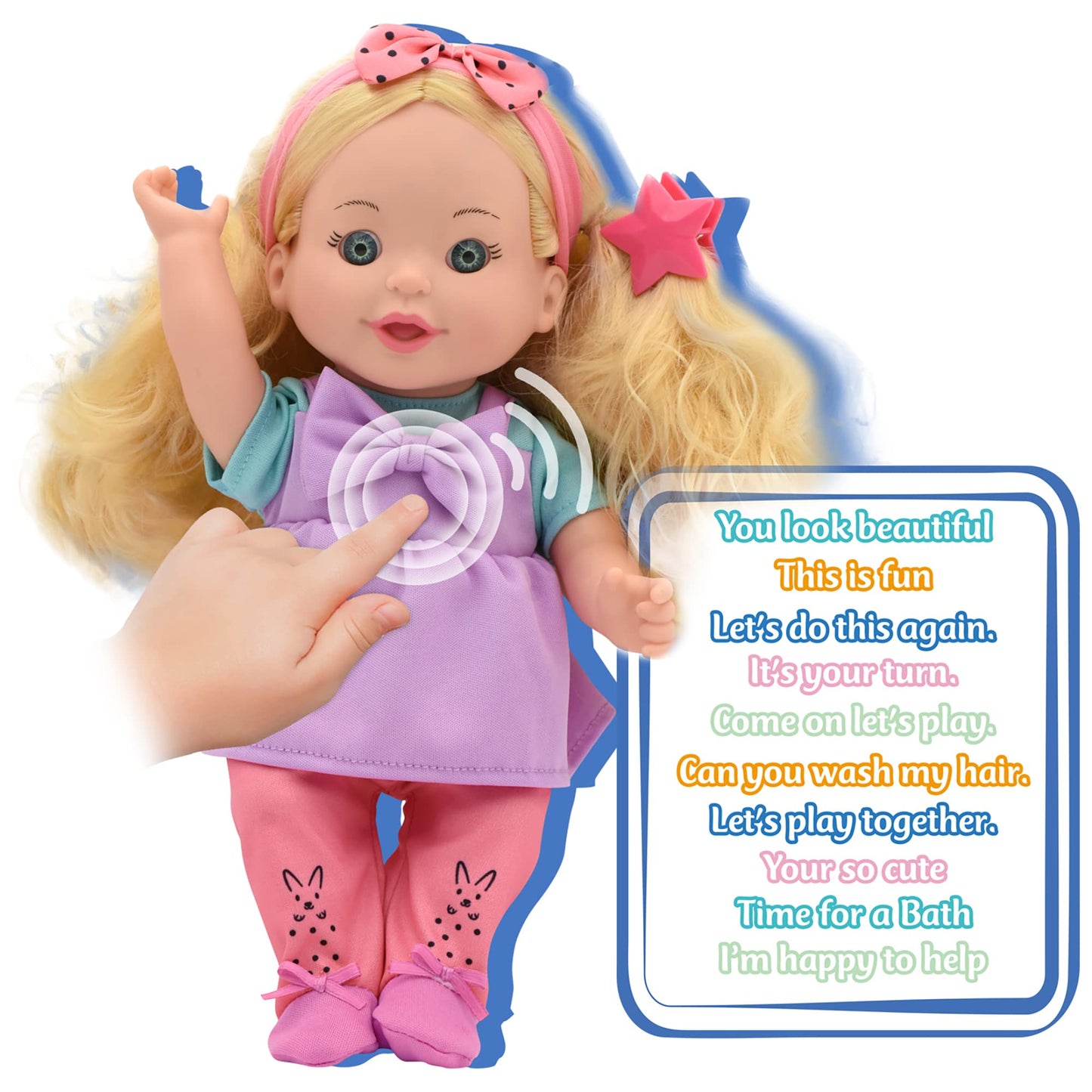 New Adventures Lil Tots: Talking Hair Styling Playset - 16 pc 12" Doll Playset, Children's Pretend Play, Ages 3+