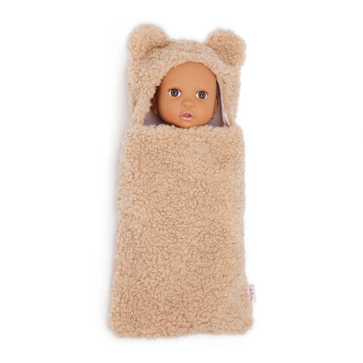 LullaBaby - 14-Inch Realistic Baby Doll - Olive Skin Tone & Brown Eyes - Ultra - Soft Bear - Themed Cuddler - Pretend Play 2+ Years- Baby Doll &
