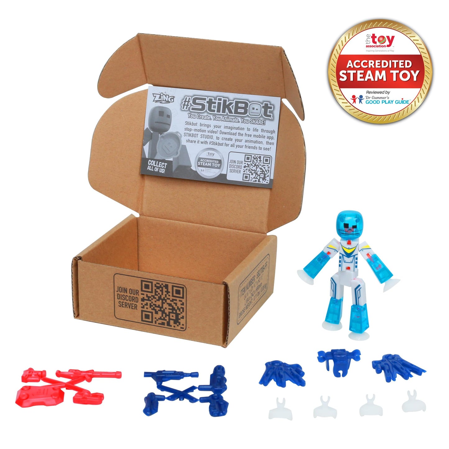 Zing StikBot Zingtannica Action Pack - Collectible Action Figures and Accessories, Includes 1 Stikbot, 1 Set of Accessories, Stop Motion Animation