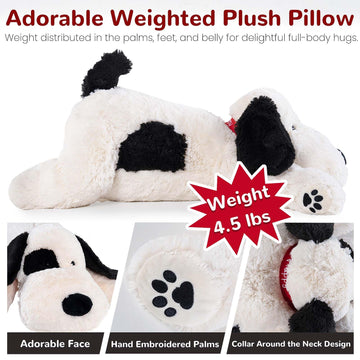 meowtastic Dog Weighted Stuffed Animals, Plush Pillow for Kids