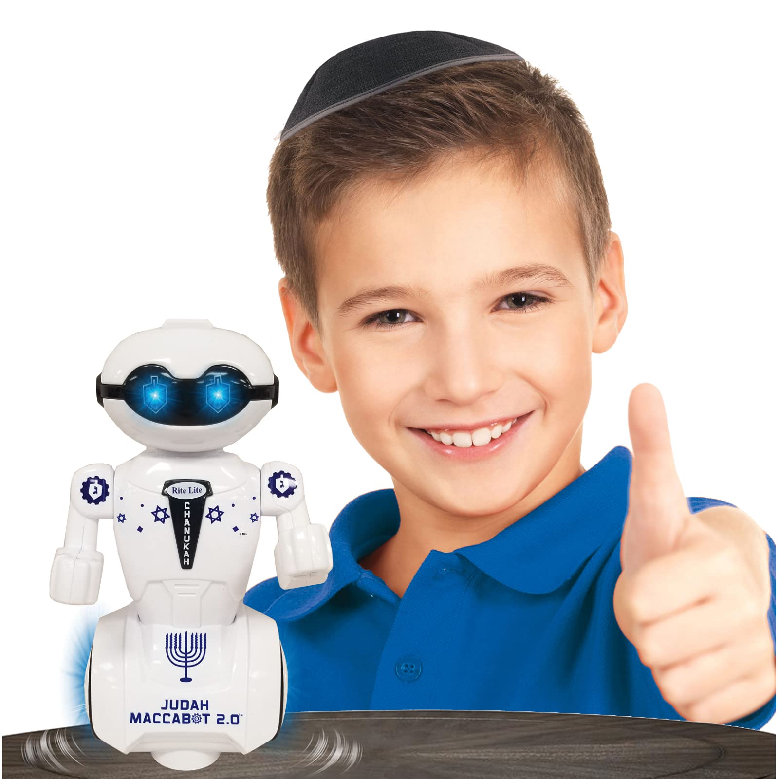 Rite Lite Maccabot 2.0 Chanukah Robot - Great Hanukkah Gift for Kids! - Hanukkah Robot Toy Plays 3 Chanukah Songs