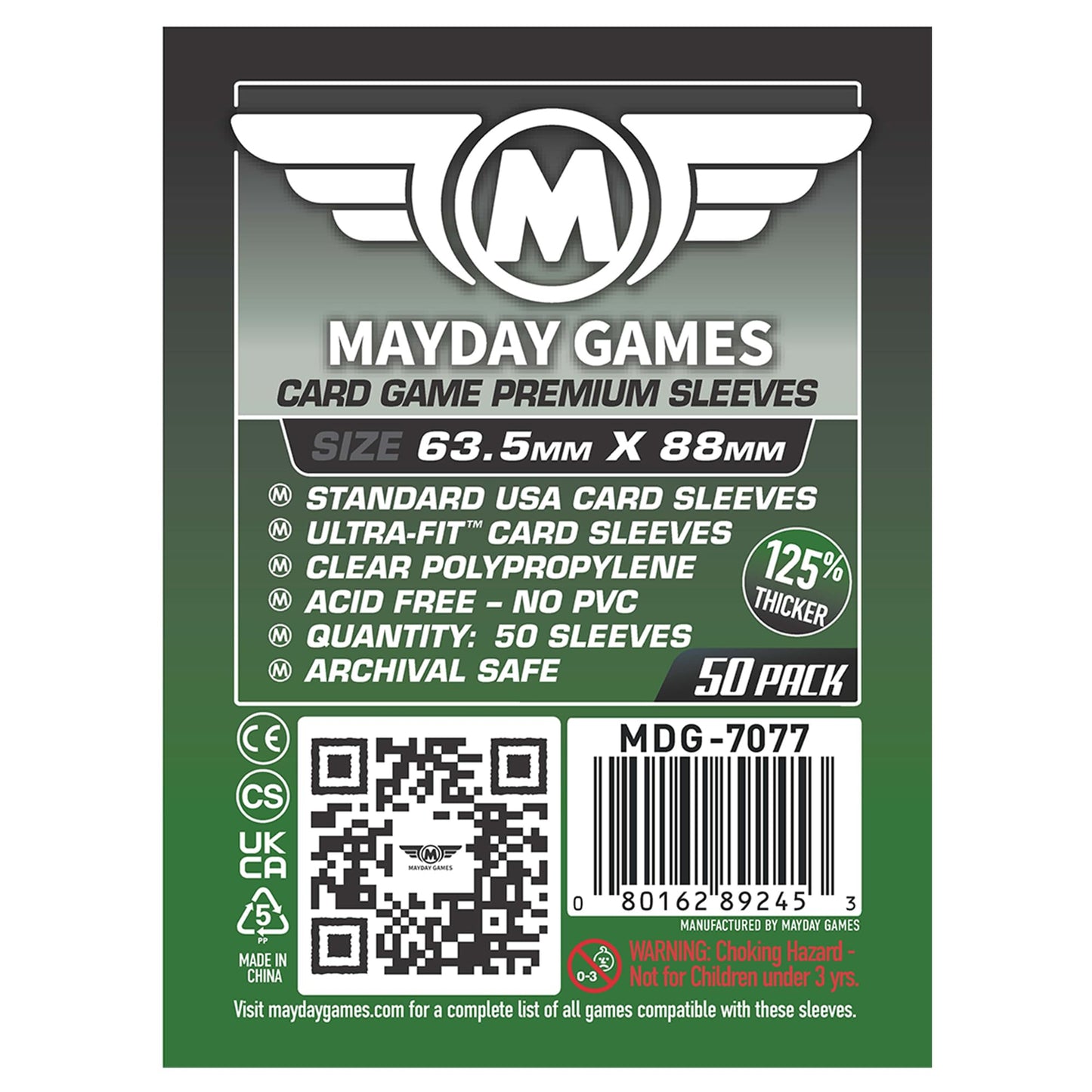 MayDay Games Premium Card Sleeves - 50 Count, Clear 90 Micron Thickness, Medium MTG Size (63.5 x 88 mm), Compatible with Magic: The Gathering & More