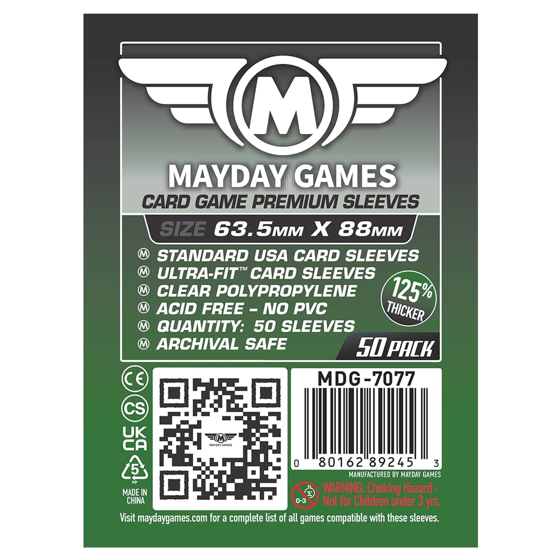 MayDay Games Premium Card Sleeves - 50 Count, Clear 90 Micron Thickness, Medium MTG Size (63.5 x 88 mm), Compatible with Magic: The Gathering & More