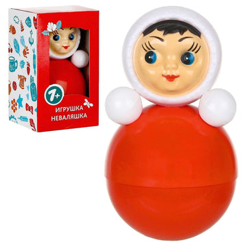 AEVVV Classic Red Nevalyashka Roly-Poly - Durable, Interactive Cute Musical Gift, 4.3-Inch - Russian Item in Elegant Box