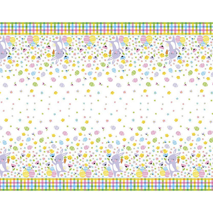 Colorful Plaid Easter Rectangular Plastic Table Cover | 54" x 84" | 1 Pc
