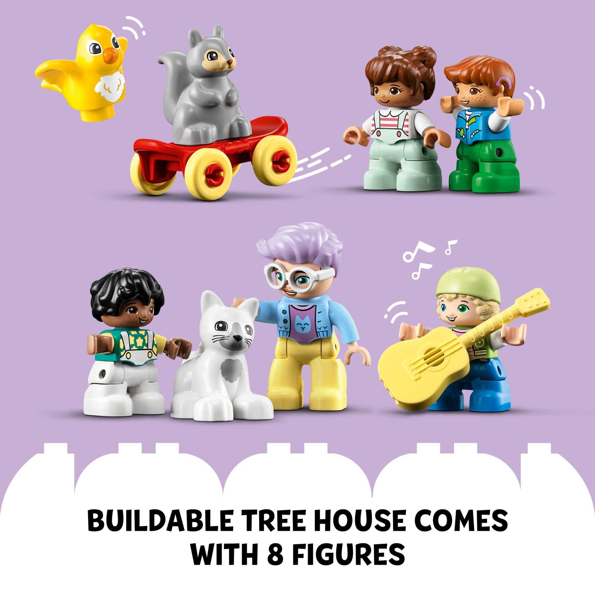 LEGO DUPLO 3in1 Tree House 10993 Creative Building Toy for Toddlers, Includes 8 Figures for Teaching Social Skills, Playing Together and Group Play
