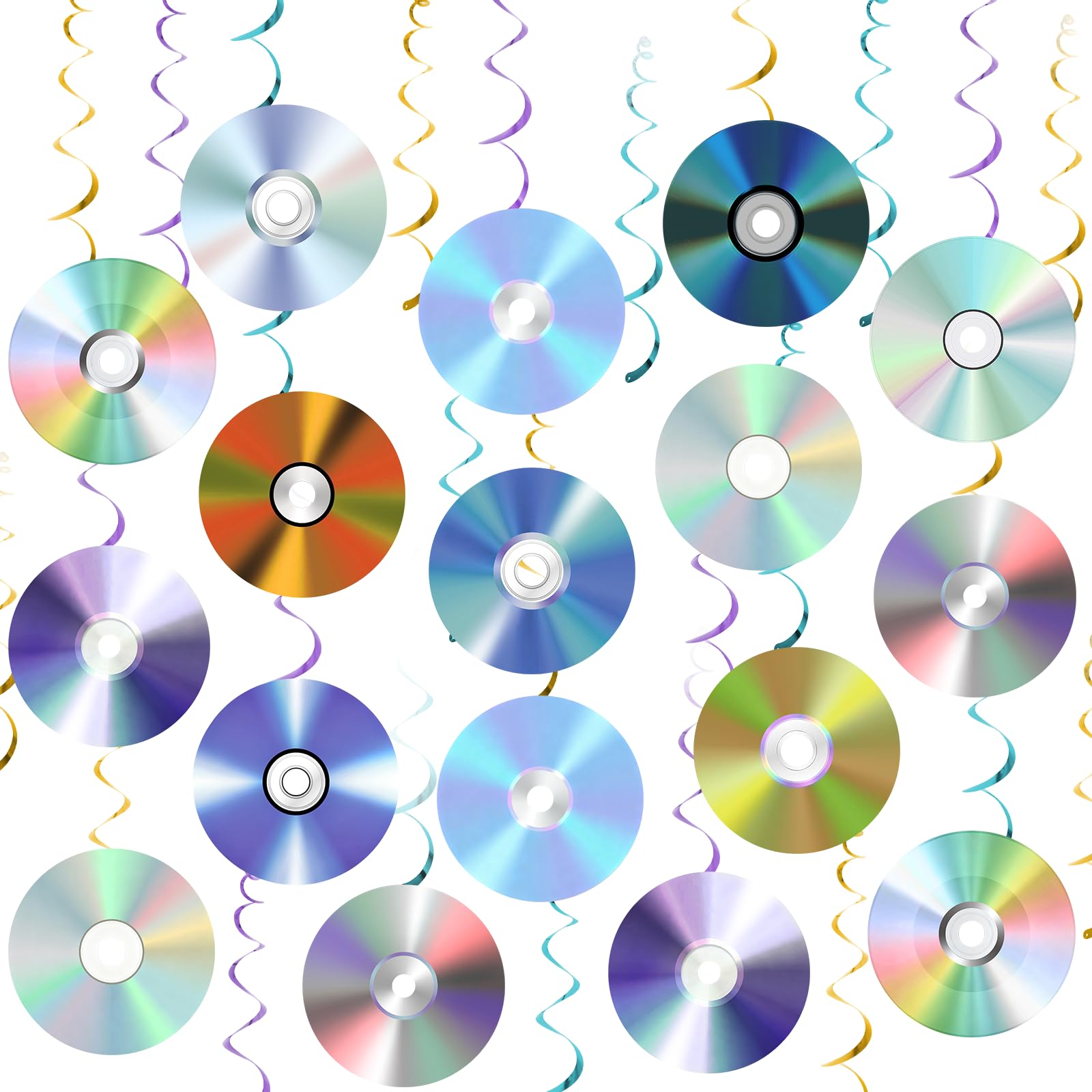 Y2k Party Decorations: 24PCS 90s 2000s CD Hanging Swirls Y2k Birthday Decorations CD Music Retro Theme Ceiling Streamers for 90s 2000s Decor