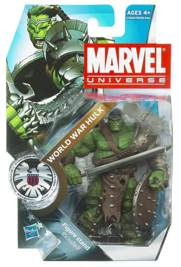 Marvel Universe Year 2010 Series 3 Shield Single Pack 4-1/2 Inch Tall Action Figure #3 - World WAR Hulk with Long Sword, Battle Axe, Shield and Figure