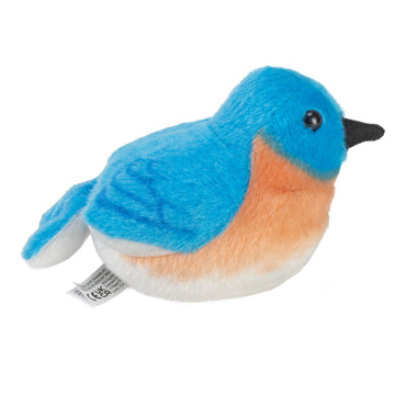 Wild Republic Audubon Birds Eastern Bluebird Plush with Authentic Bird Sound, Stuffed Animal, Bird Toys for Kids and Birders