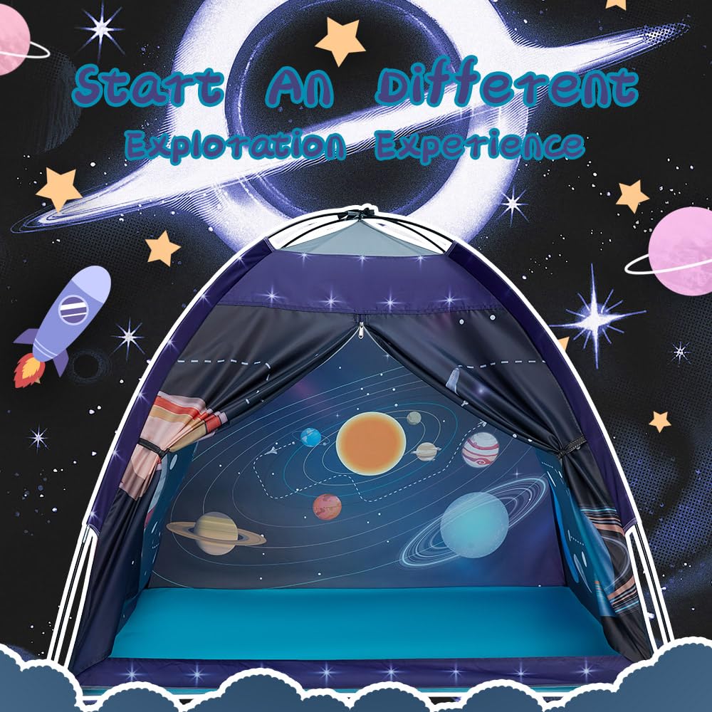Mnagant Space World Play Tent-Kids Galaxy Dome Playhouse for Boys and Girls Imaginative Play Popup Tent for Kids Indoor/Outdoor Fun,Perfect Kid’s