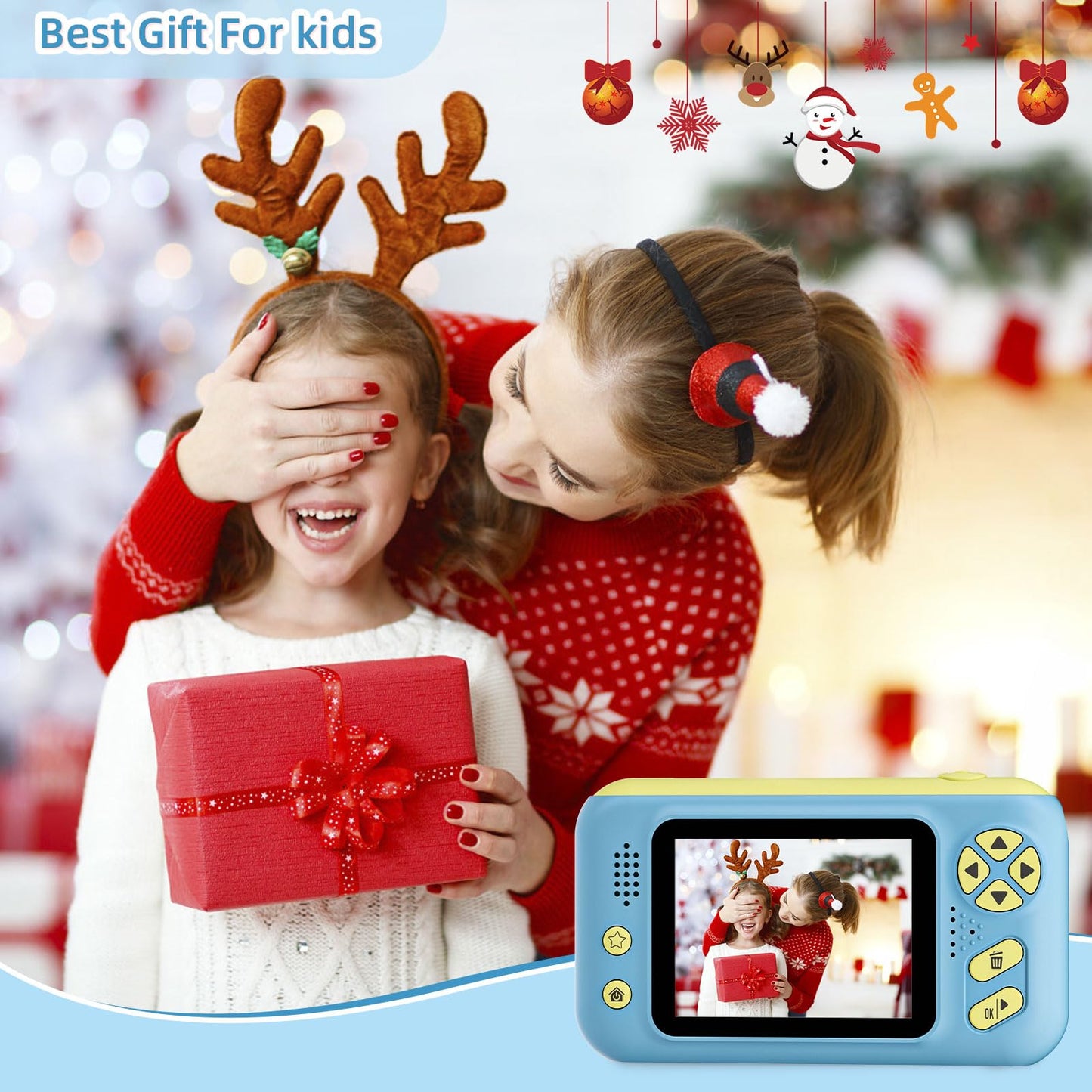 Makolle Camera for Kids, Portable Travel Camera for Childrens Age 3-8, Blue