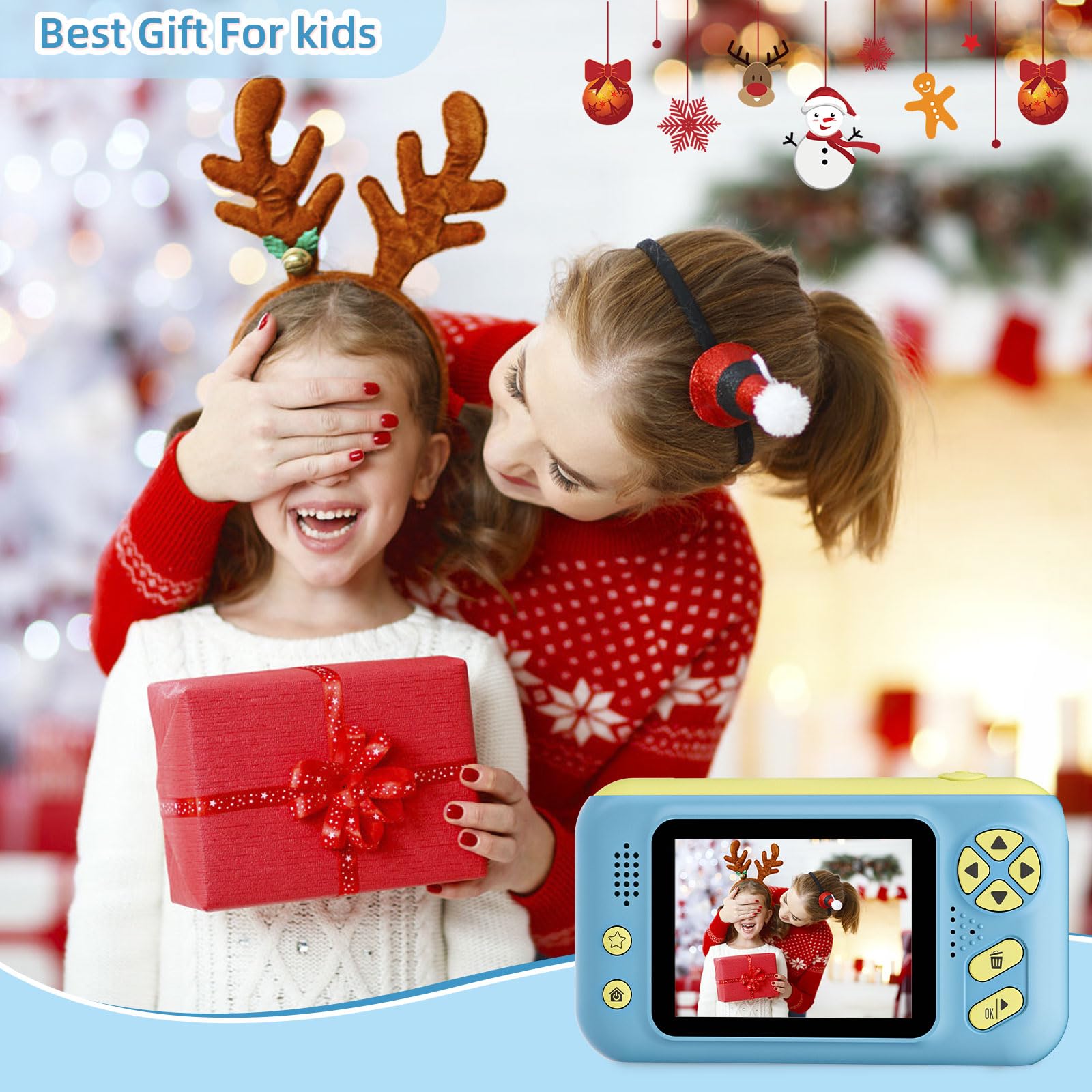 Makolle Camera for Kids, Portable Travel Camera for Childrens Age 3-8, Blue