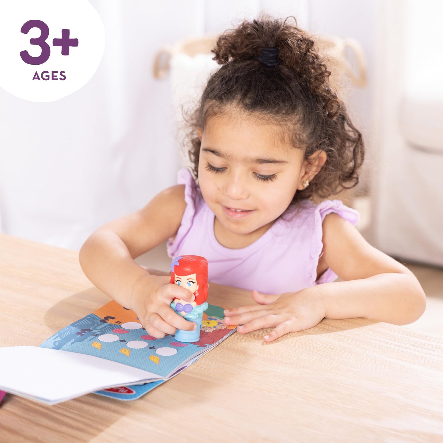 Melissa & Doug Sticker Wow!™ Disney Princess Ariel Bundle: 24-Page Activity Book, Refillable Sticker Stamper, Mini Pad, 500 Stickers, Arts and Crafts