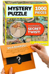 Odd Pieces Jigsaw Puzzles 1000 Pieces with Storytelling Comics, for Women, White Elephant, Mystery Puzzle for Adults & Kids - 19.7'' x 27.6''