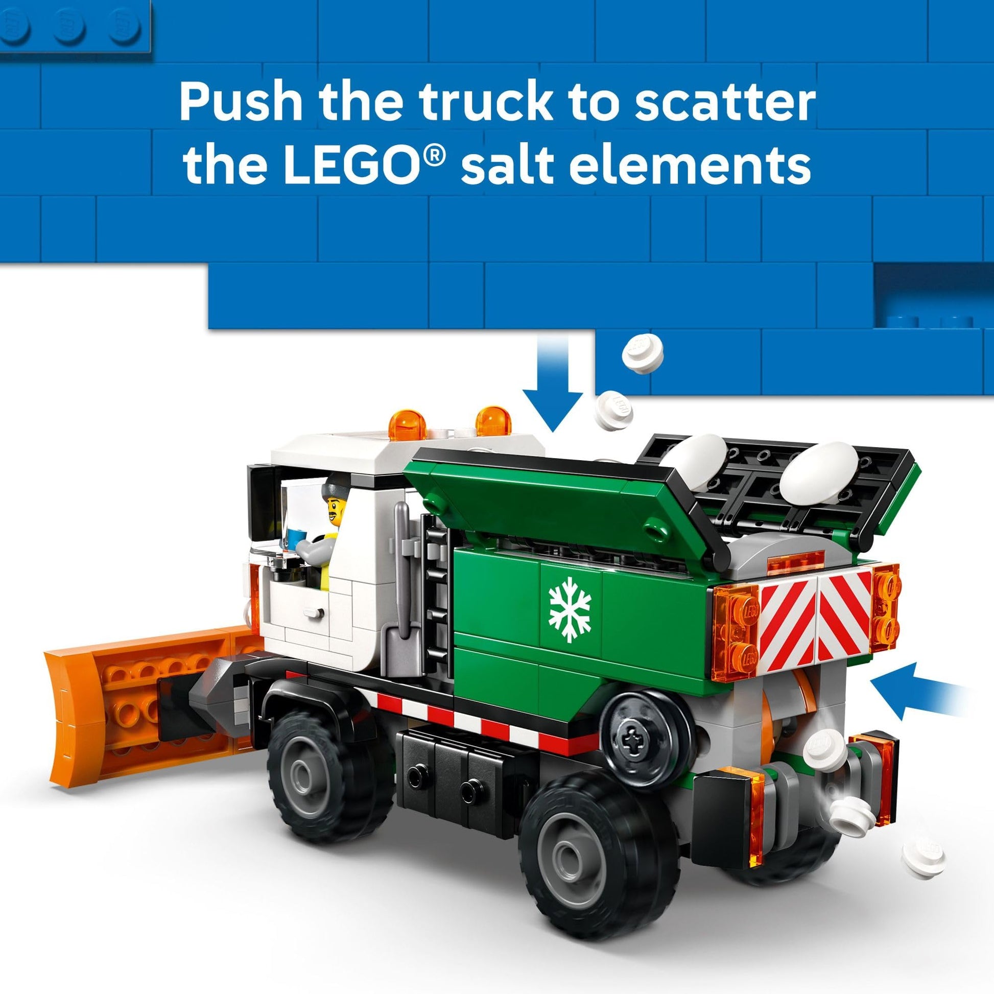 LEGO City Snowplow Truck Building Toy for Kids - Pretend Play Vehicle for Boys & Girls, Ages 5+ - Toy Truck W/Movable Plow & Driver Minifigure - Gift