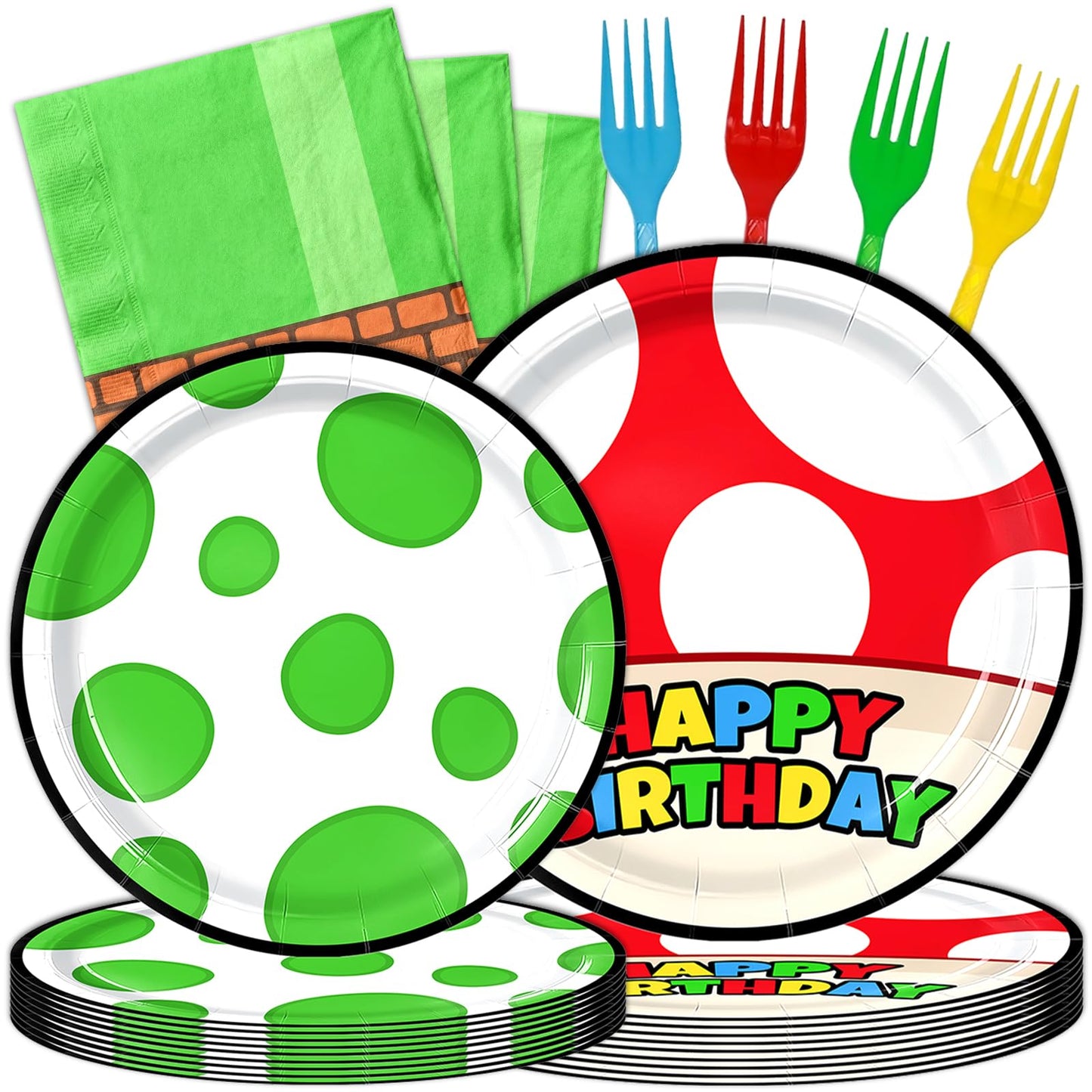 Uywgaun 96 Pcs Dots Birthday Party Decorations Paper Party Plates and Napkins for Dots Themed Party Supplies Dessert Tableware Set for Kids Woman