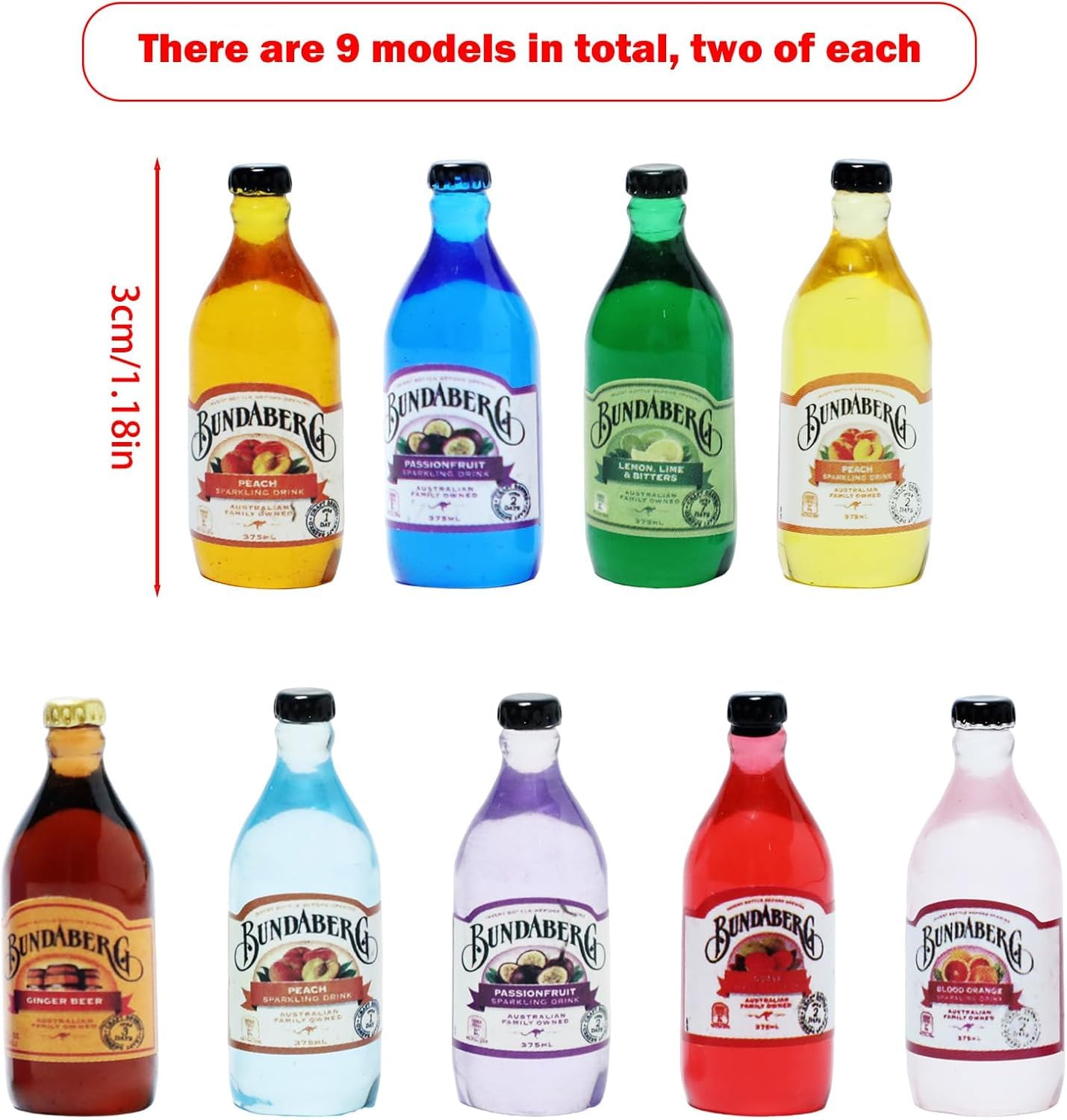 18-Piece Miniature Beverage Bottles Set - Realistic Beer & Soda Bottles, 1:12 Scale Dollhouse Drink Accessories for Tabletop Décor, DIY Crafts,