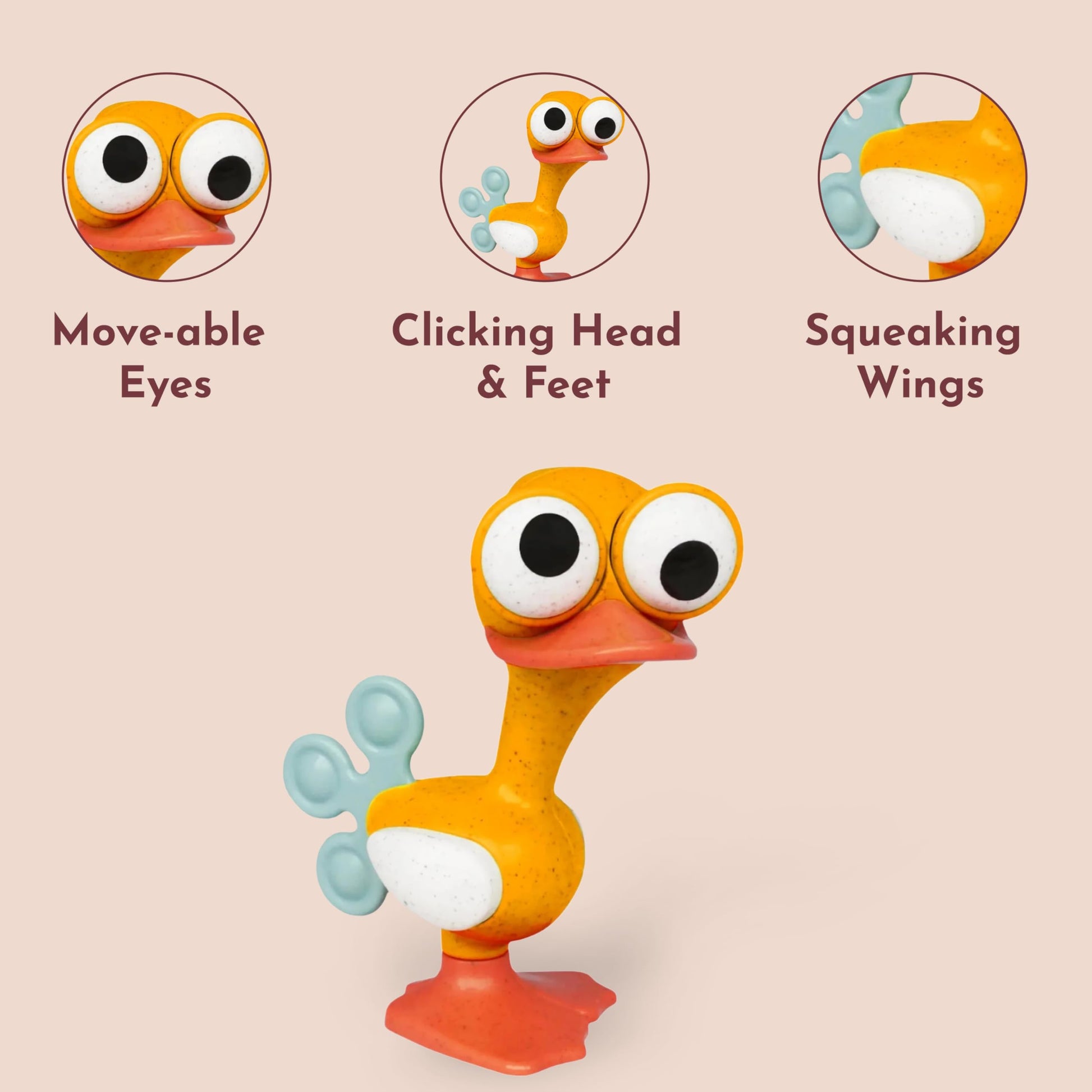 Tolo Crazy Eyed Bird | Interactive Toy for Babies 3+ Months Teething Relief