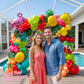 Flamingo Tropical Balloon Garland kit Hot Pink Teal Orange Mylar Pineapple Palm Ballloon arch For Summer Beach Hawaiian Luau Aloha Birthday Baby