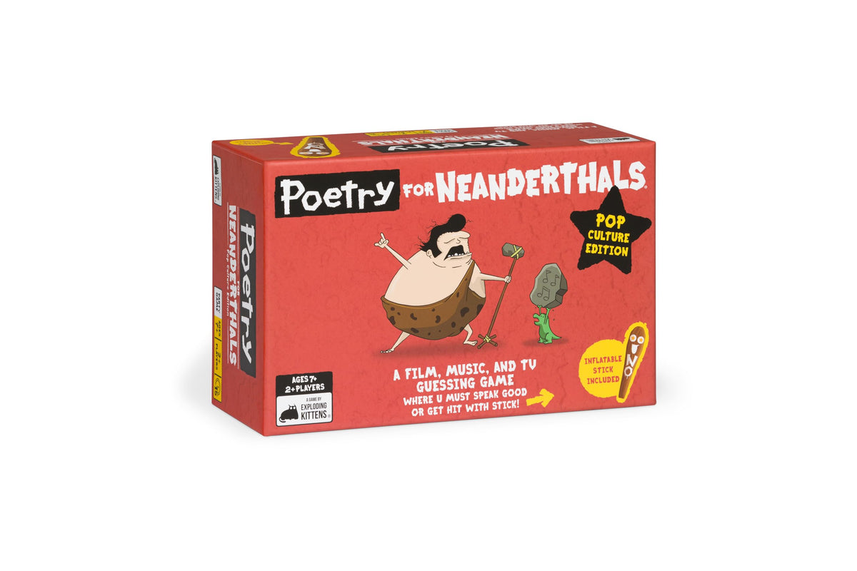 Poetry for Neanderthals: Pop Culture Edition by Exploding Kittens - 2+ Players - Ages 7+ - 15 Minutes to Play - Competitive Word Guessing Game - Party