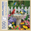 Bits and Pieces - 500 Piece Jigsaw Puzzle for Adults - Summer Garden Friends - Bird Bath Flower Fence Yard Outdoor Animal Jigsaw Puzzle by Artist Alan