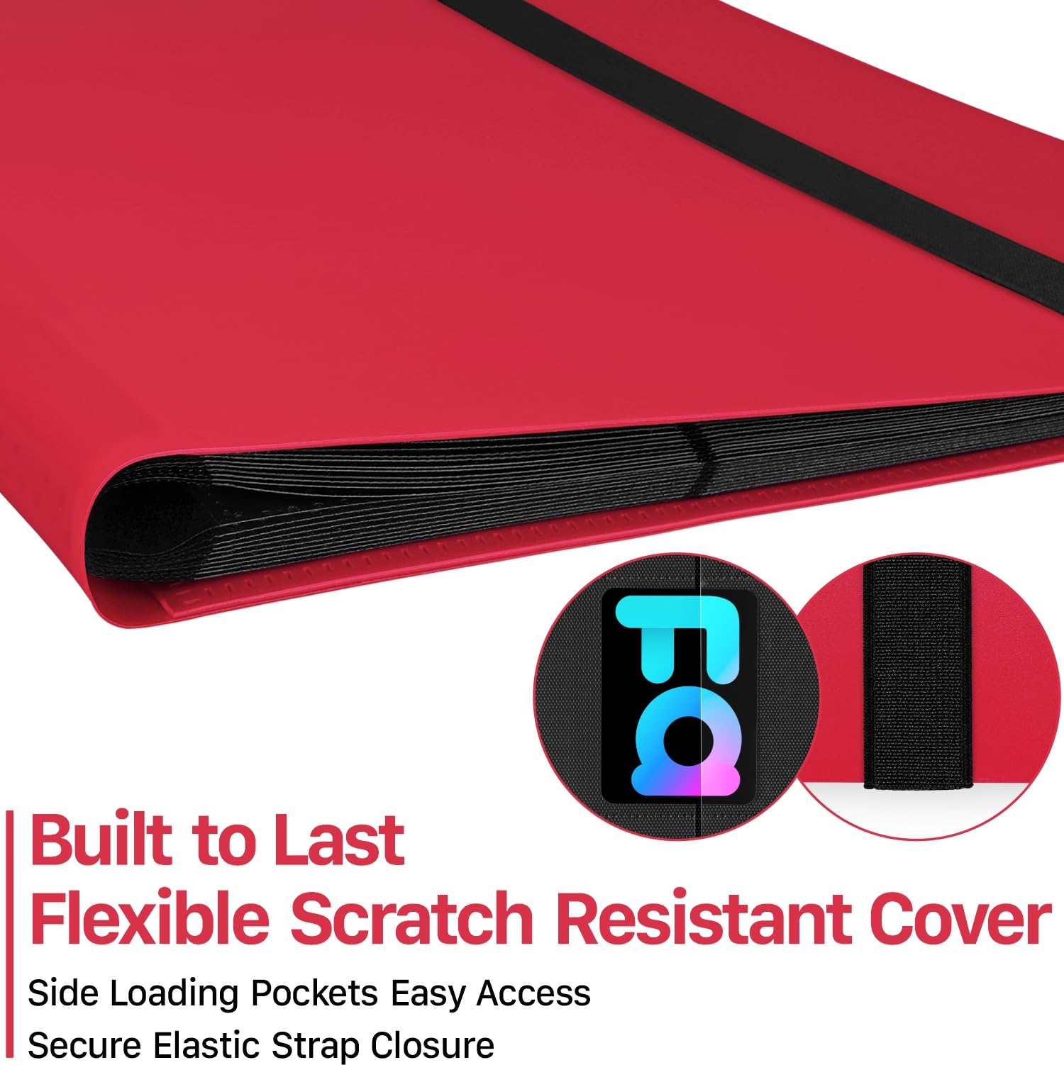 ?2026?Trading Card Binder 9 Pocket, Premium Sports Collection Binder Game Cards Book with Sleeves Side Loading, Anti-open Strap Double Sided