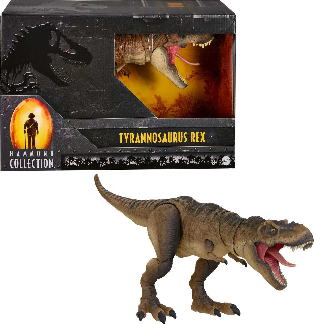 Mattel Jurassic World Mattel Jurassic Park Hammond Collection T Rex, Tyrannosaurus Rex Collector 24-in Dinosaur Figure, Deluxe Articulation