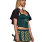 Dolls Kill Sly Wizard Costume by Trickz N’ Treatz - Women’s Corset Top with Striped Skirt, Cape Shrug & Wand, Green, XX-Large