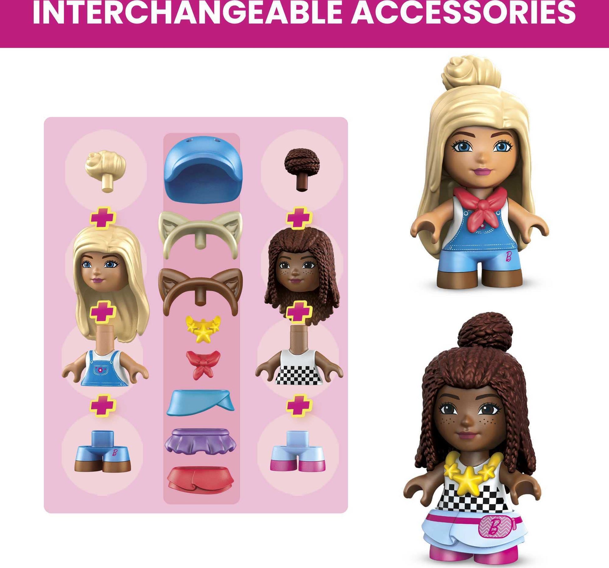 MEGA Barbie Pets Horse Toy Building Set with 3 Micro-Dolls and Accessories, 9 Pets, Easy-to-Build Horse Stables Playset,