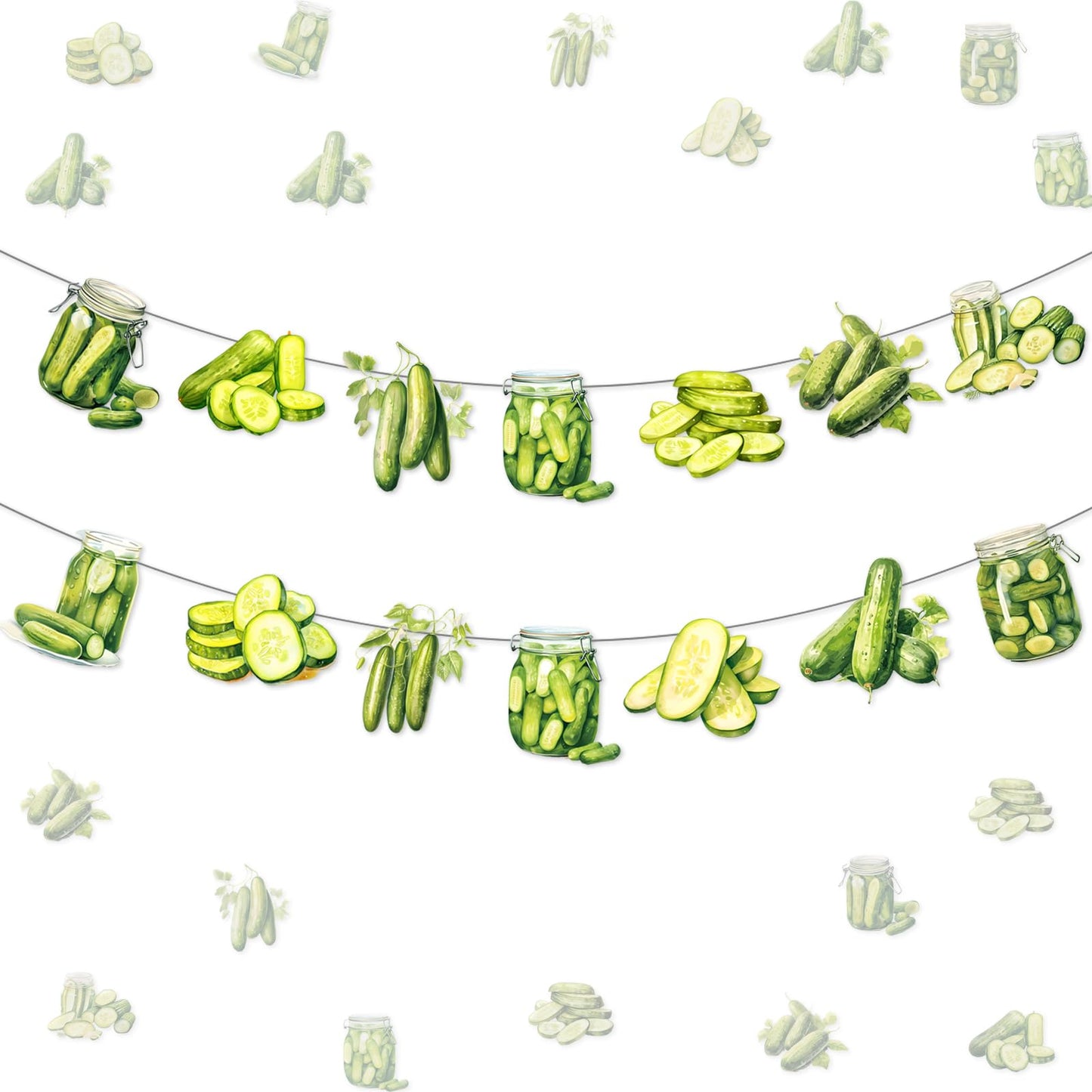 Pickle Birthday Banner: Pickle Party Decorations Funny Pickle Garland Party Supplies, Cartoon Funny Fruit Cucumber for Pickle Birthday Party
