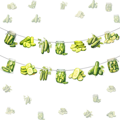 Pickle Birthday Banner: Pickle Party Decorations Funny Pickle Garland Party Supplies, Cartoon Funny Fruit Cucumber for Pickle Birthday Party