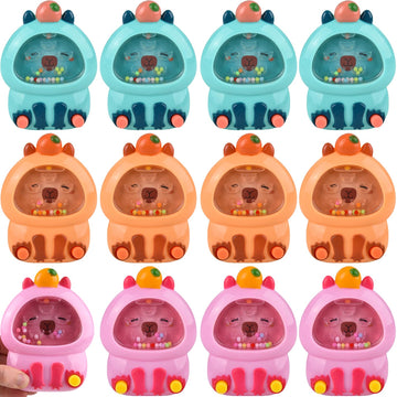 5 Inch Capybara Water Ring Game, Handheld Puzzle Toy, Assorted Colors, 12 Count Display