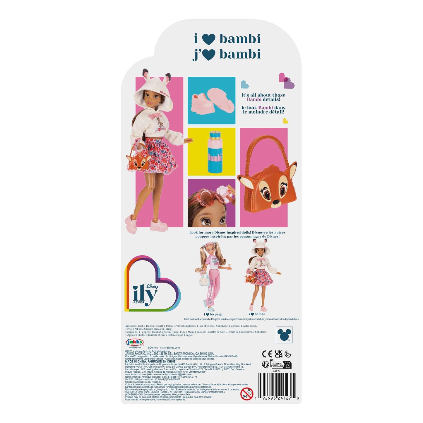 Disney ILY 4EVER Fashion Dolls Inspired By Bambi 11.5" Tall with 13 Points of Articulation, Glittery Mickey Ring Included for You!