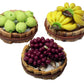 Realistic Guava, Banana and Purple Grapes Fruit Basket Figurine, Miniature Dollhouse Accessory, Perfect DIY Dollhouse Kitchen