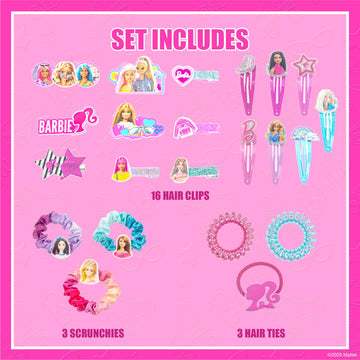 Barbie Hair Accessories Set for Girls, Hair Clips, Bows, Scrunchies, Hair Ties Set, Great for Birthday and Holiday Gifts, Party Favors,by Townley Girl