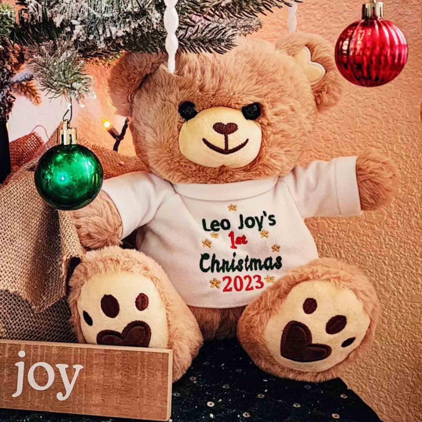 DIBSIES Personalized Baby's 1st Christmas Teddy Bear - 12"