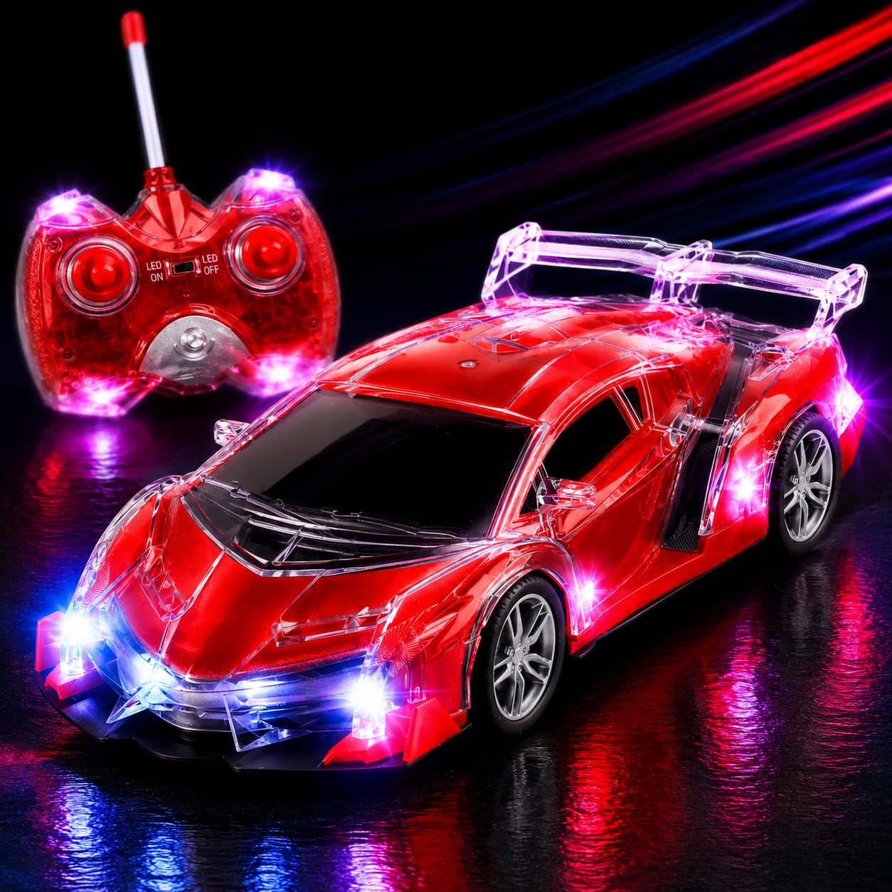 Liberty Imports Light-Up Remote Control Sports Car, Racing Toy, 1:20 Scale