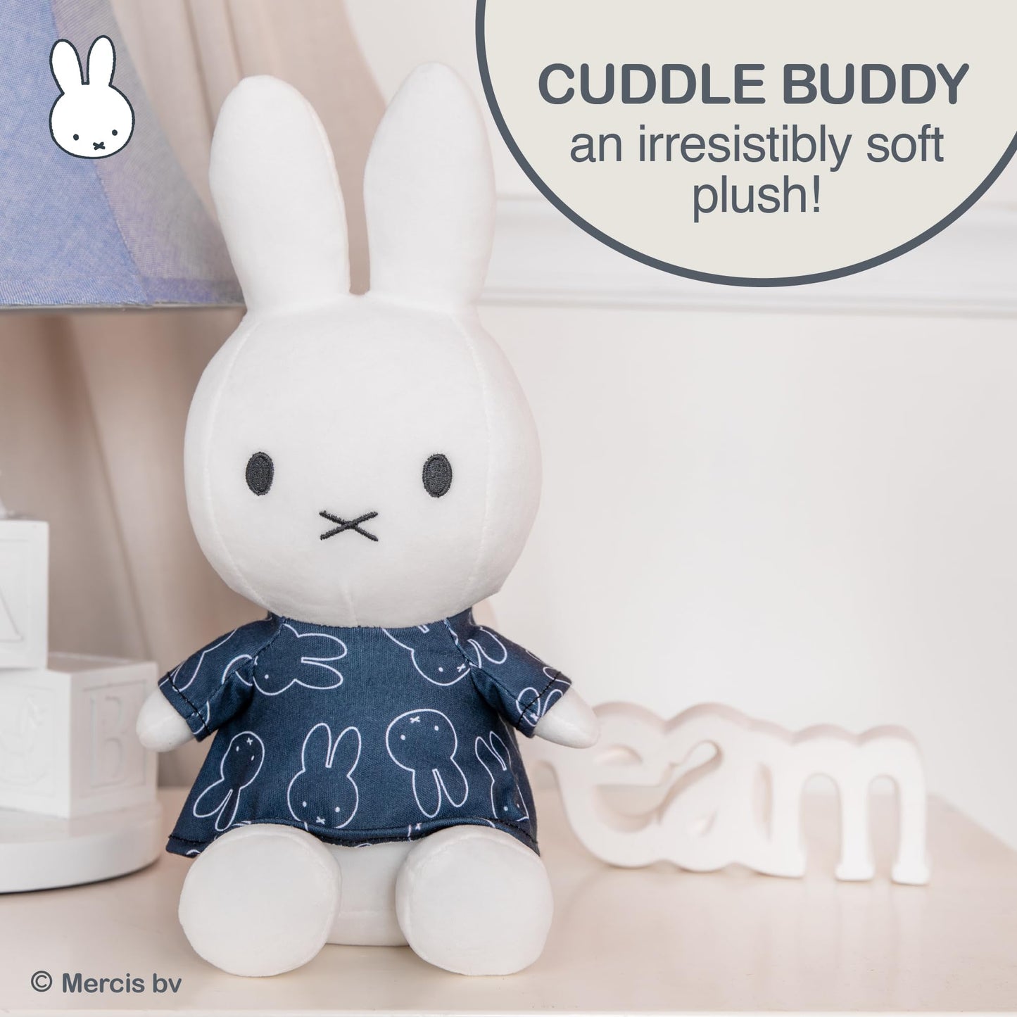 Kids Preferred Miffy Plush 12" - Black and White Dress, Super Soft Material, Embroidered Details, Beans in Bottom, Ages 0 Months and up, 12 in