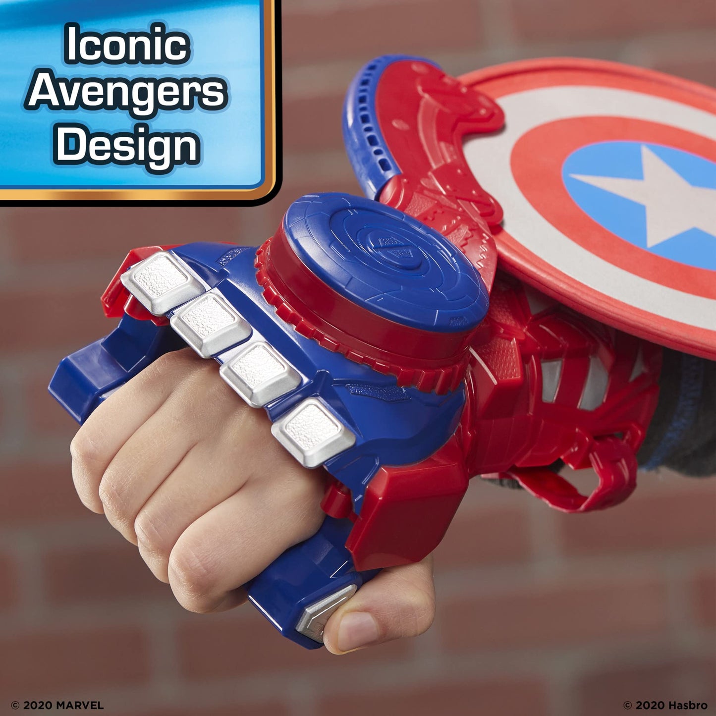 Marvel NERF Power Moves Avengers Captain America Shield Sling NERF Disc-Launching Toy for Kids Roleplay, Toys for Kids Ages 5 and Up