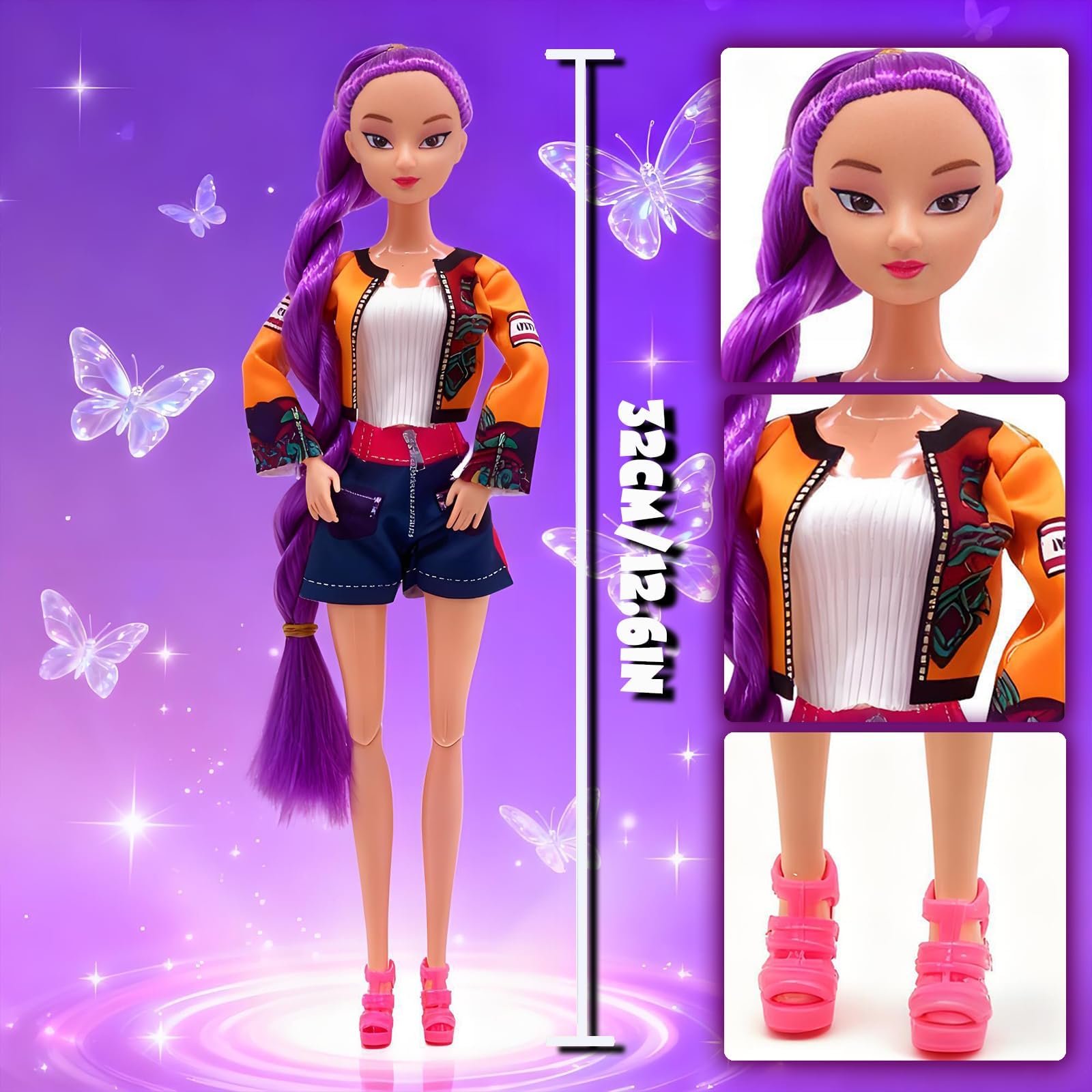 BURHAIR 3Pcs Demon Hunters Toys Action Dolls Set, 11.5-inch Poseable Dolls with Movable Joints, Collectible Model Toys for Fans and Kids Game Gift