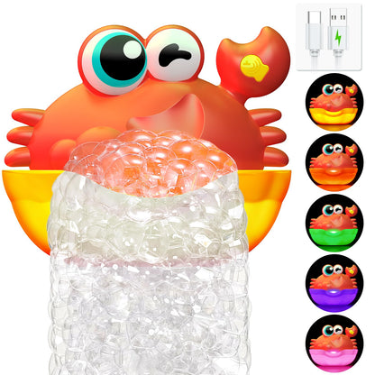 Bath Toys for Kids Ages 1-3,Light Up Baby Bath Toys Crab Bubble Maker with Colourful Light Toddler Bathtub Birthday Gifts Easter Stocking Stuffers