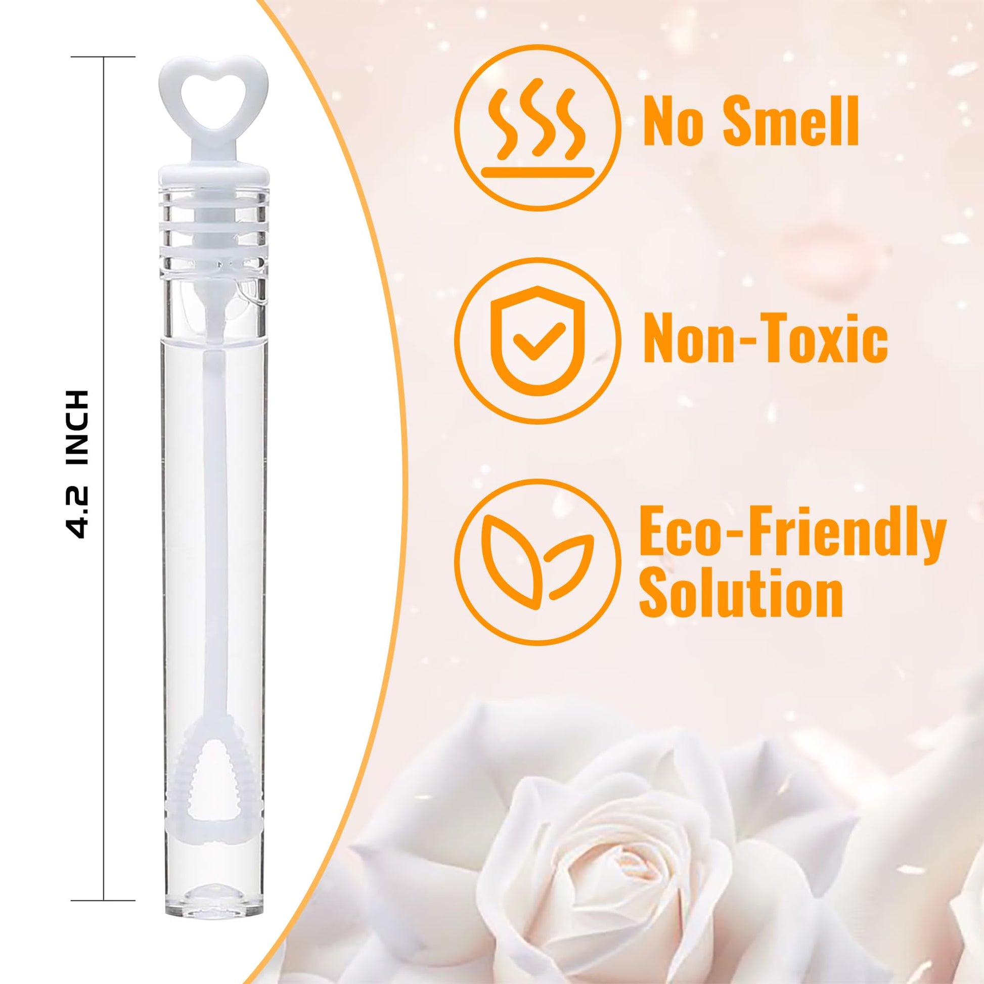GIFTEXPRESS 96 pcs 4.2" White Heart Bubble Wands, Party Favors for Weddings Supplies, Valentine's Day, Party and Anniversaries (96 Pack)