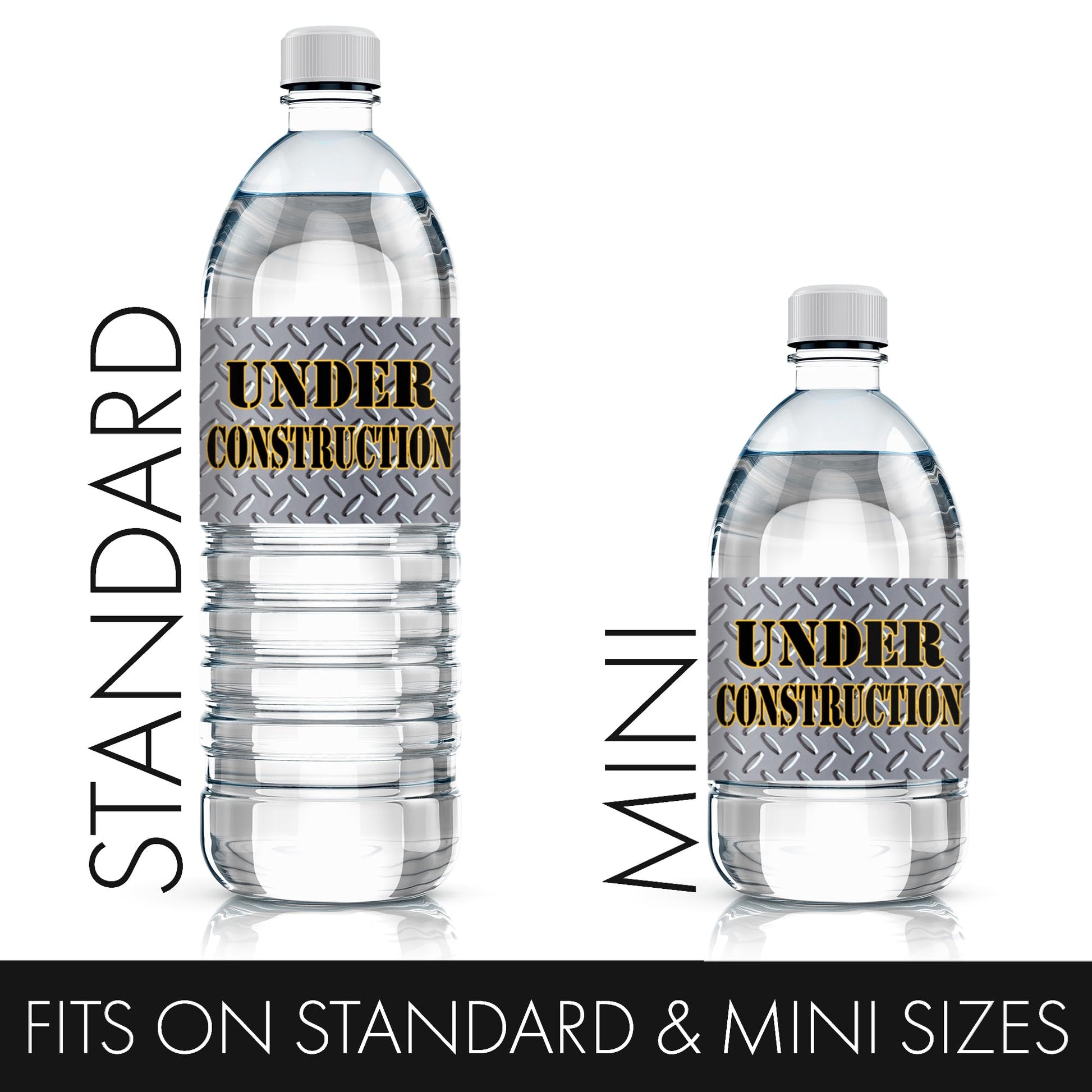 Under Construction Party Water Bottle Labels, Construction Birthday Decorations - 20 Stickers