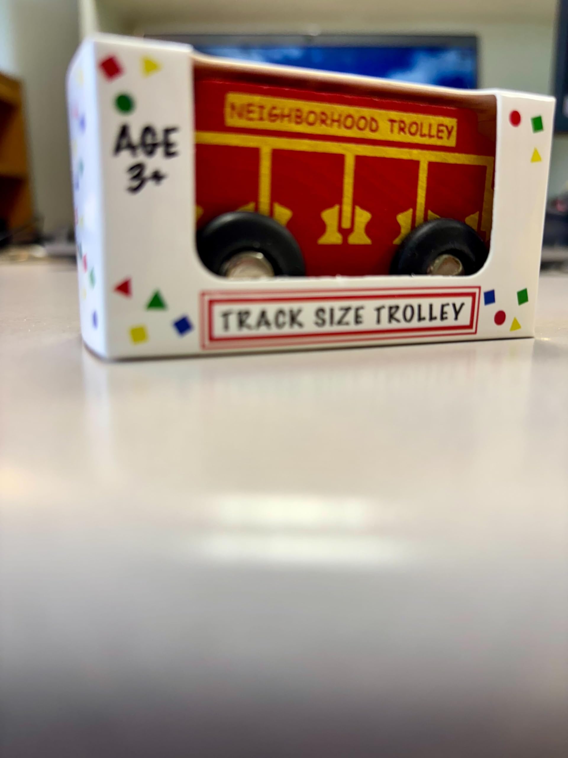 Holgate Toys Mister Roger's Wooden Track Trolley | Durable Magnetic Connection for Train Sets & Floor Play Mats | Promotes Kindness, Community Values