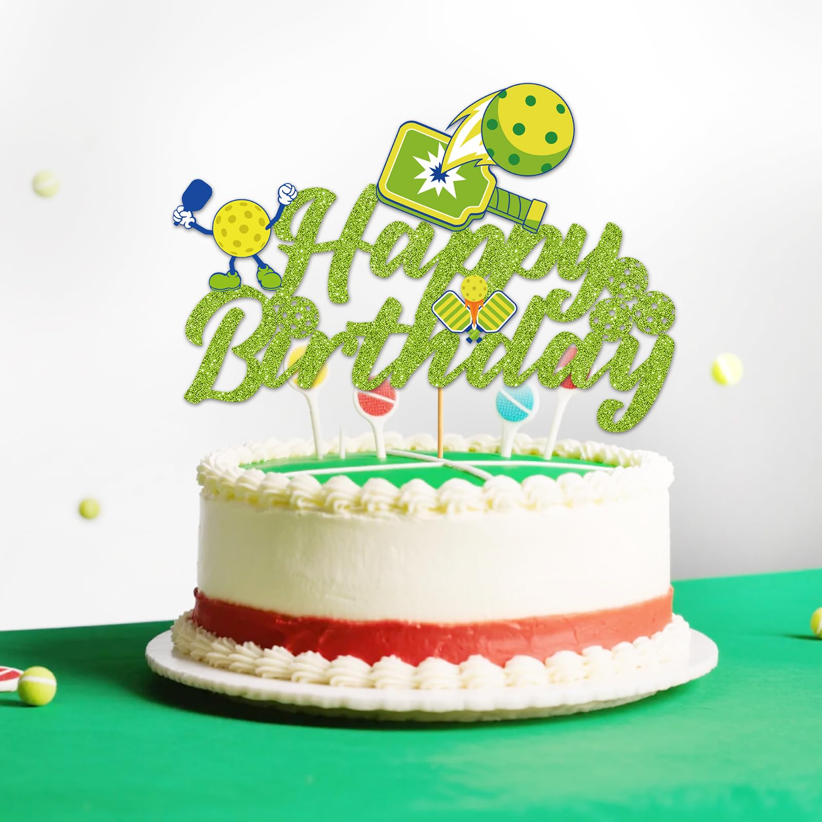 Pickleball Cake Topper Pickleball Cake Decorations Pickleball Birthday Decorations Sports Cupcake Toppers