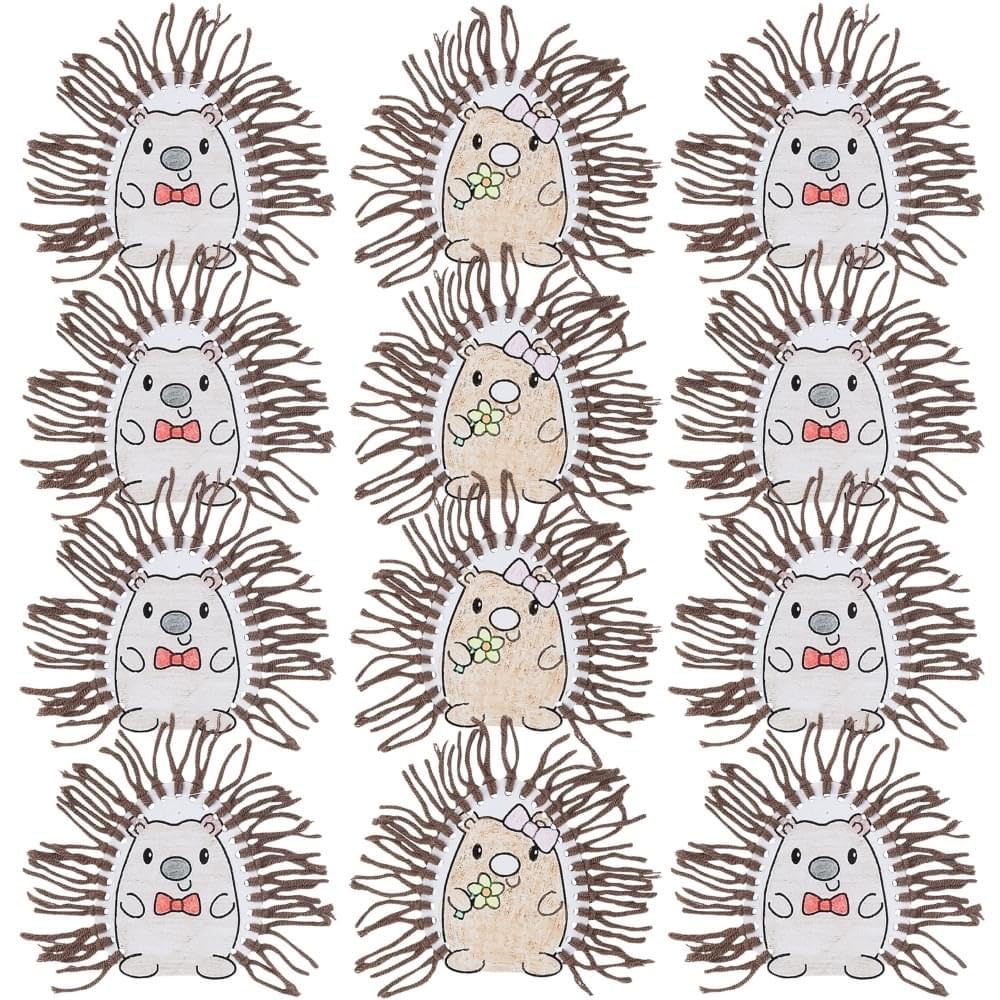 Fun Express Color Your Own Hedgehog Lacing Card Craft Kit - Makes 12.