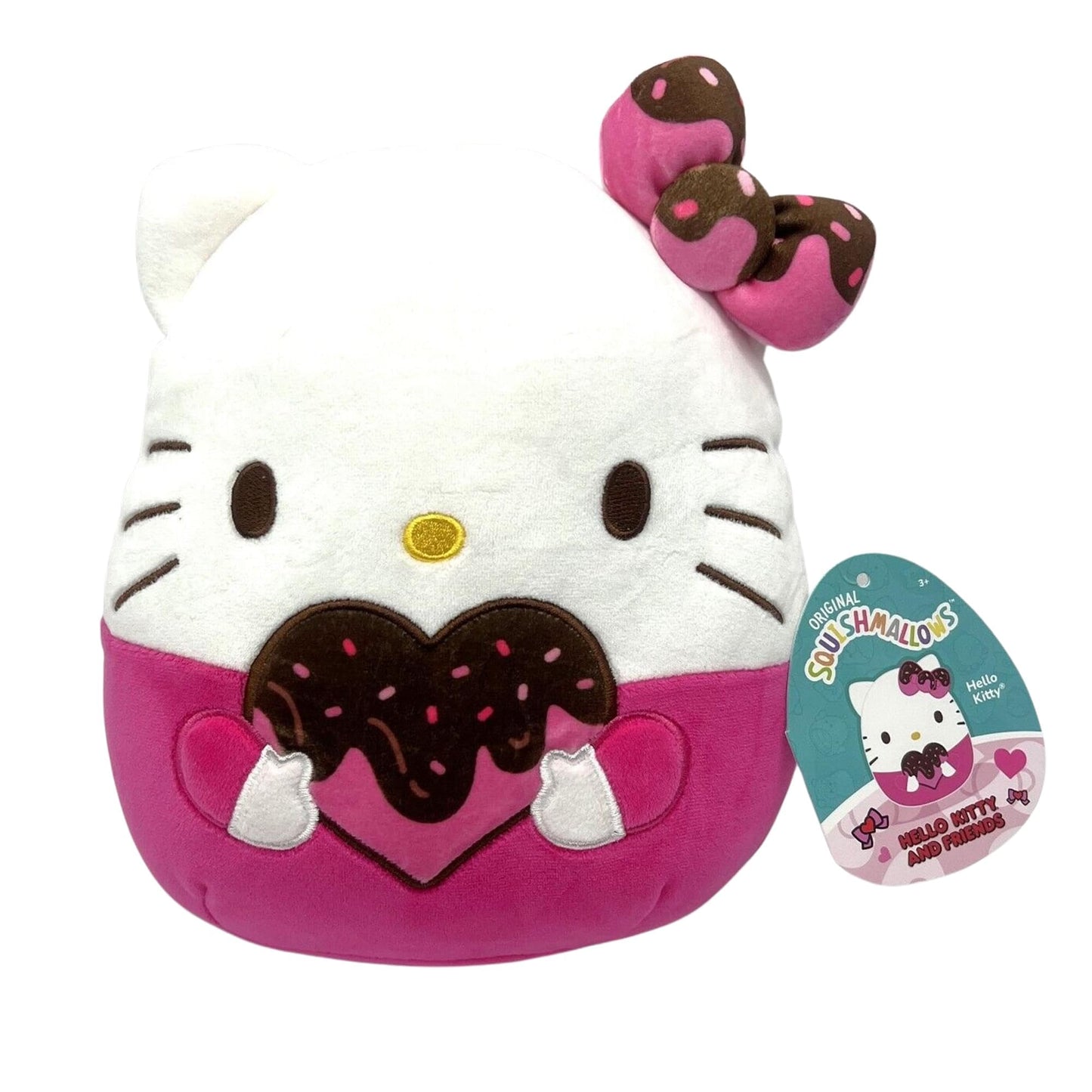 Squishmallow Sanrio Valentine 8" Chocolate Hello Kitty Plush Toy - Officially Licensed Kellytoy - Collectible Soft & Squishy Stuffed Animal Toy - Gift