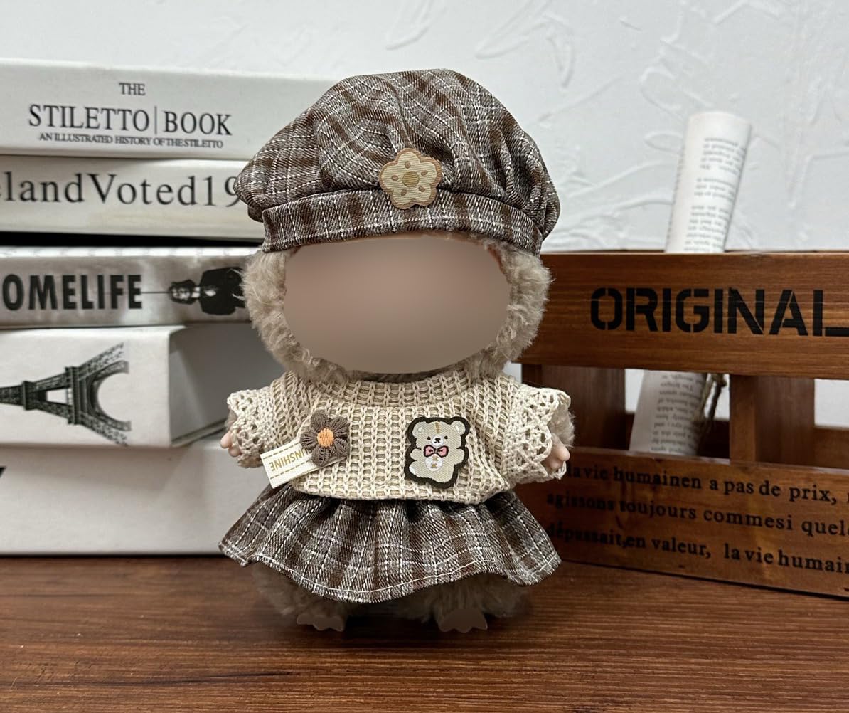 Clothes for 15/17cm Dolls - 6 Set Clothes for LABUBU Dolls, Premium Stylish Outfit with Accessories for Play & Display?No Doll? (SET1)